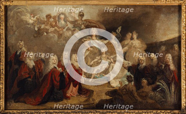 Allegory of the engagement of Louis XV to the Infanta Marie-Anne-Victoire of Spain (1722). Creator: Nicolas de Largilliere.