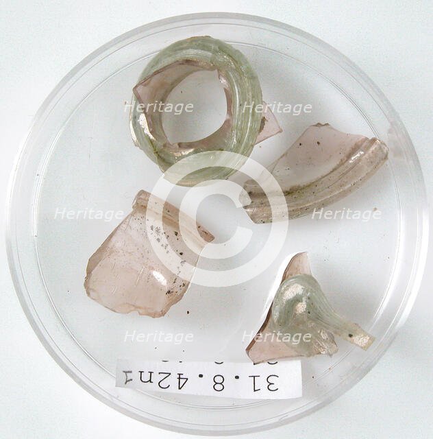Glass Fragments, Coptic, 4th century. Creator: Unknown.