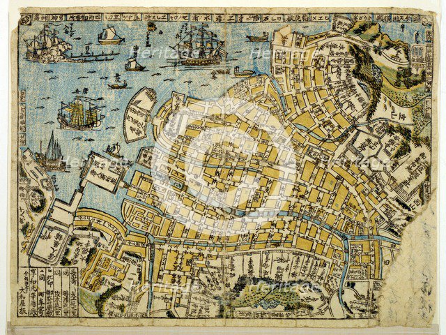 Map of Nagasaki, c1801. 