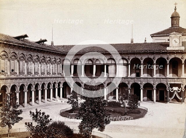 Ospedale Maggiore, Milan: the courtyard, between 1800 and 1899. Creator: Giacomo Brogi.