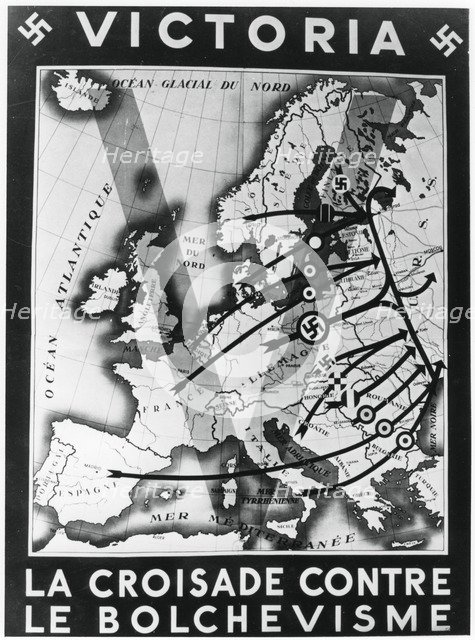 'The Crusade against Bolshevism', Vichy French propaganda poster, 1941. Artist: Unknown