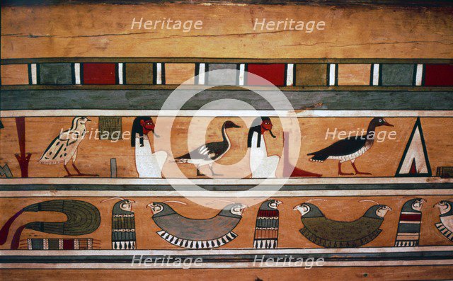 Egyptian Hieroglyphs inside outer coffin of steward, Seni from El Bersha, Egypt, c2000 BC. Artist: Unknown.