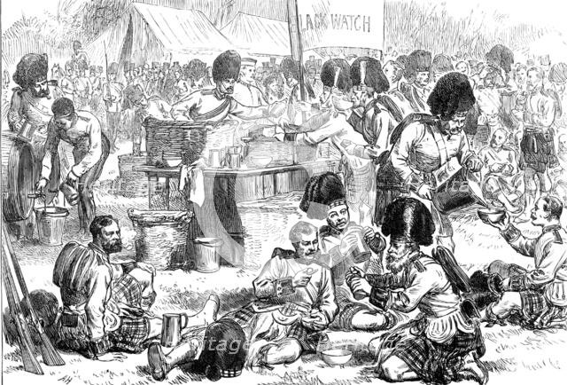 Refreshment of troops at the Windsor Review, 1874. Creator: Unknown.