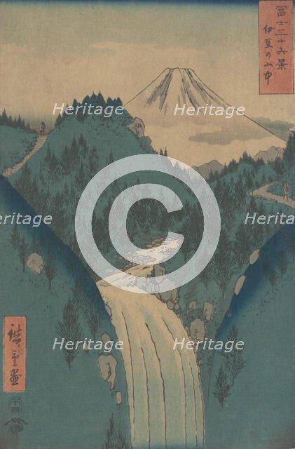 View of Fuji san from the Mountains in the Province of Izu (Izu no Sanchu), from the serie..., 1858. Creator: Ando Hiroshige.