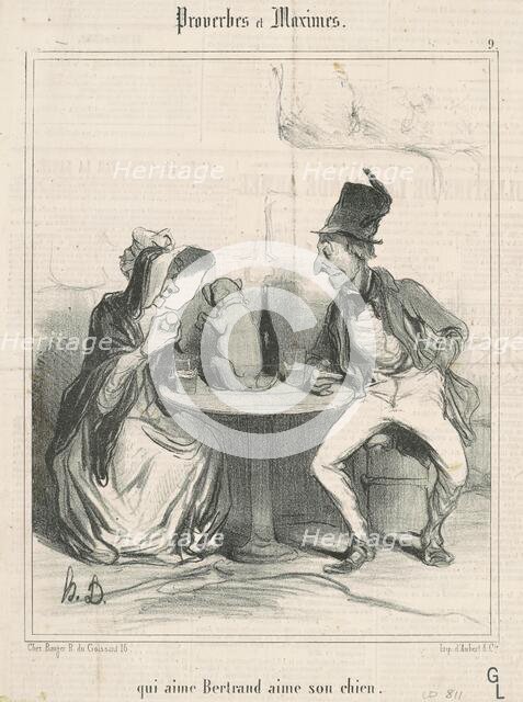 Qui aime Bertrand aime son chien, 19th century. Creator: Honore Daumier.