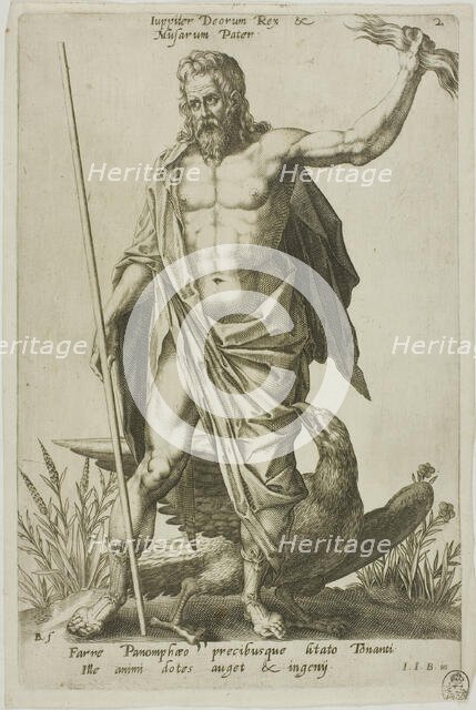 Jupiter, plate 2 from Parnassus Biceps, 1601. Creator: Robert Boissard.