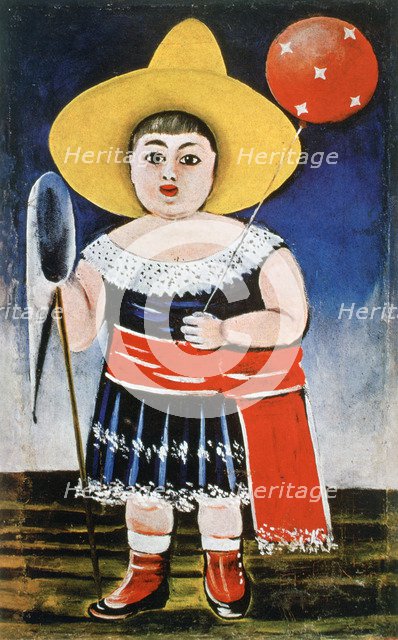'Little Girl with a Patterned Balloon', c1885-1918. Artist: Niko Pirosmanishvili