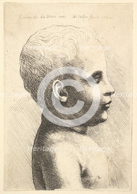 Head and shoulder of a child, in profile to right, 1645. Creator: Wenceslaus Hollar.