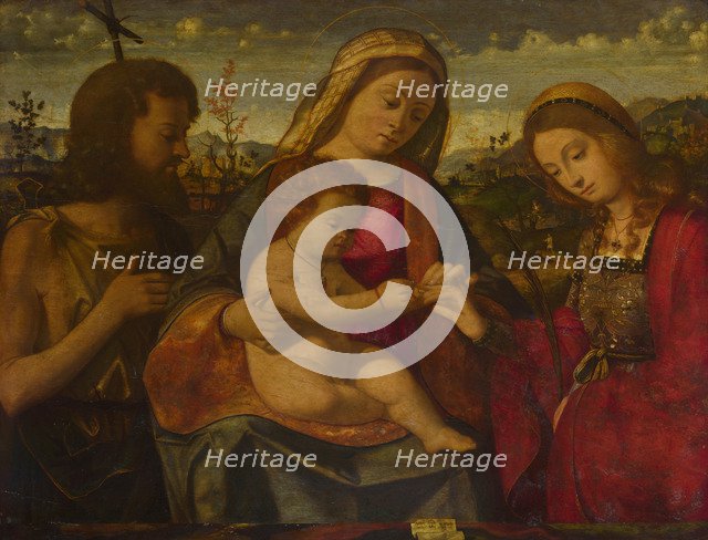 The Virgin and Child with Saints John the Baptist and Catherine, 1504. Artist: Previtali, Andrea (ca 1480-1528)
