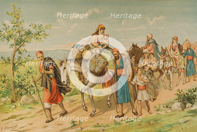 Expulsion of the Moriscos from Spain by order of King Philip III in 1609 (1890). Creator: Juan Alaminos.