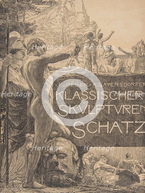 Cover design for 'Klassischer Skulpturenschatz', late 19th century., late 19th century. Creator: Otto Greiner.