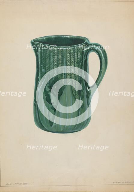 Bennington Pitcher, c. 1937. Creator: Howard H. Sherman.