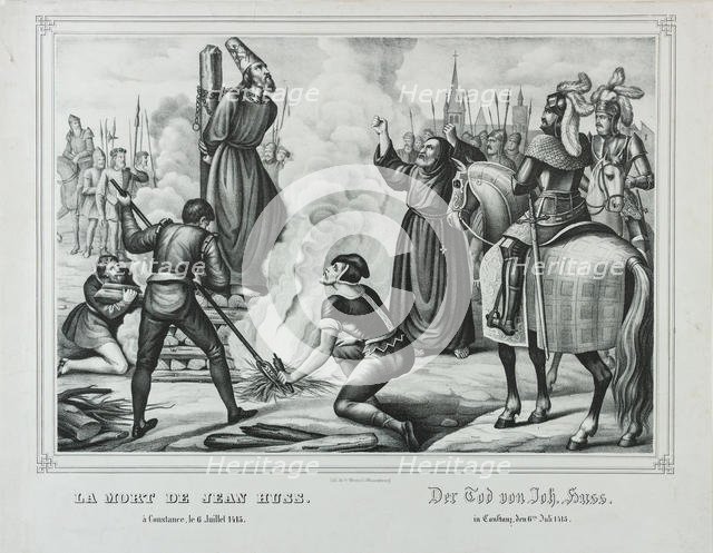 The Death of Jan Hus in Constance, Mid of the 19th cen.. Creator: Wentzel, Johann Friedrich (1807-1869).