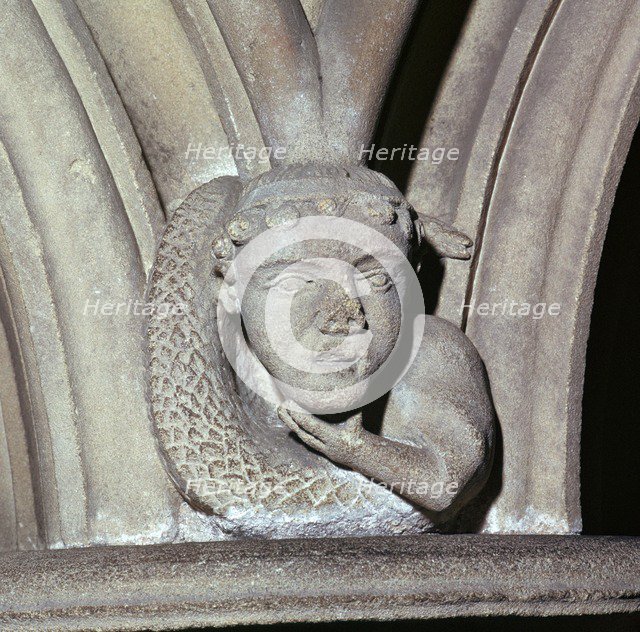 Stone carving in the Chapter House of Southwell Minster, 12th century. Artist: Unknown
