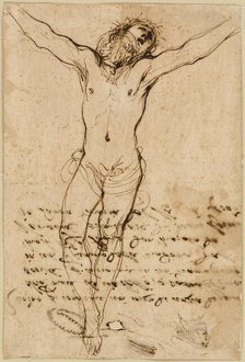 Christ on the Cross: Study for the Crucifixion with Saints, 1624/25. Creator: Guercino.