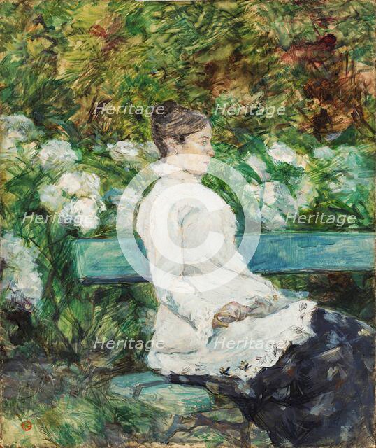 Madame Countess Adèle de Toulouse-Lautrec in the Garden of Malromé, 1880-1882. Creator: Toulouse-Lautrec, Henri, de (1864-1901).