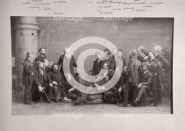 Peredvizhniki (The Wanderers), group of Russian artists, 1888. Artist: Andrei Deniere