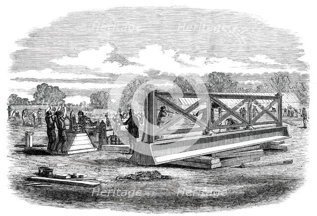 The Great Exhibition Building in Hyde Park - Testing the Girders, 1850. Creator: Unknown.