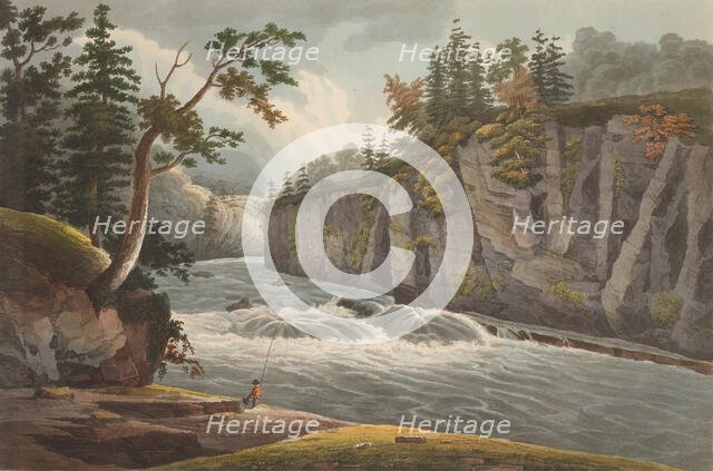 Rapids Above Hadley's Falls (No. 4 of The Hudson River Portfolio), 1822-23. Creator: John Hill.