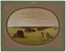Catlin and Indian Attacking Buffalo, 1861/1869. Creator: George Catlin.