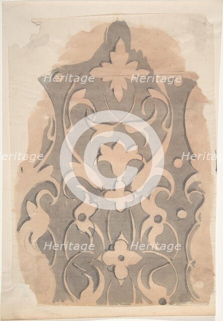 Panel of Floral and Foliate Ornament, second half 19th century. Creator: Anon.
