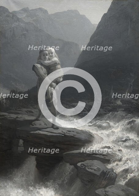 Frithiof and Ingeborg (from Frithiof's saga), 1880s. Creator: Johan August Malmström.