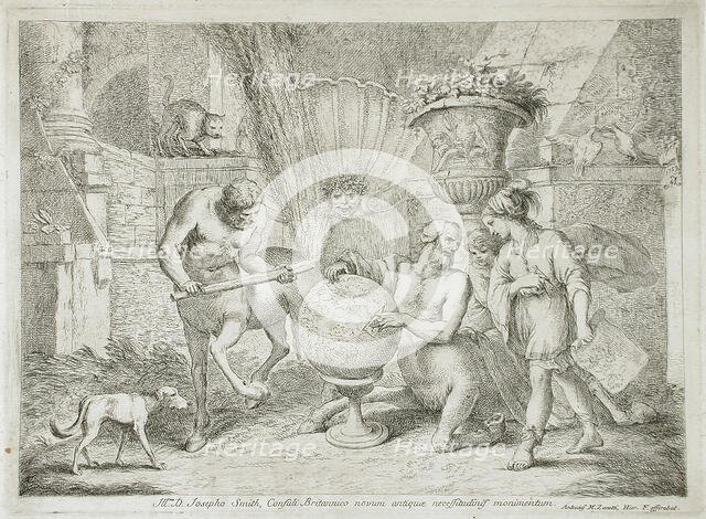 The Centaur Chiron Teaching Geography to the Young Achilles, 1759. Creator: Gaetano Gherardo Zompini.