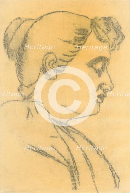 Head of a woman in profile, around 1890. Creator: Kiril Kutlik.