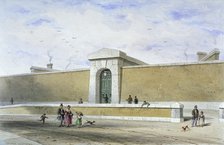 Gateway of Bridewell Prison, Tothill Fields, Westminster, London, c1850.                             Artist: Thomas Hosmer Shepherd