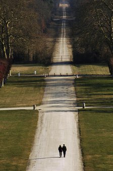 Tourists in the gardens of Chambord Castle, Loire Valley, France, 2008. Creator: Unknown.