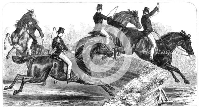 The Horse-Show at the Agricultural Hall Islington: trying the hunters, 1868. Creator: Unknown.