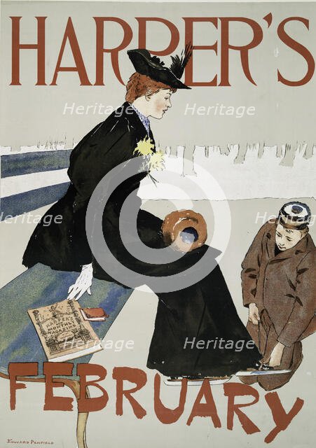 Harper's February, c1890 - 1907. Creator: Edward Penfield.