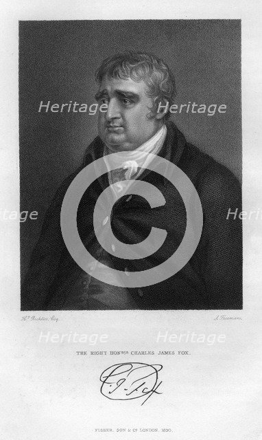 Charles James Fox (1749-1806), Whig statesman, 1830.Artist: Samuel Freeman