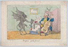 Origin of the Gout, ca. 1810. Creator: Unknown.