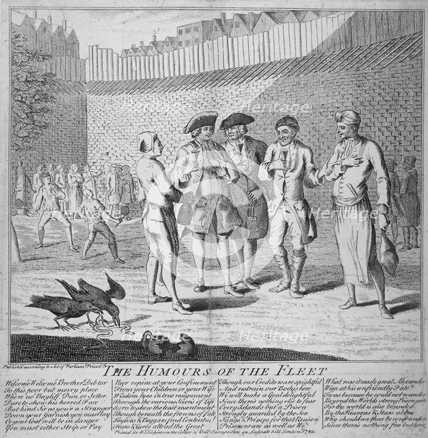 'Humours of the Fleet Prison', 1749. Artist: Anon