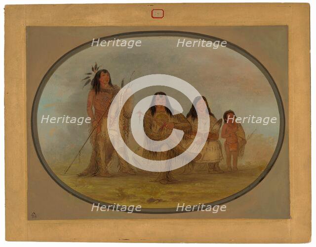 A Blackfoot Chief, His Wife, and a Medicine Man, 1861/1869. Creator: George Catlin.