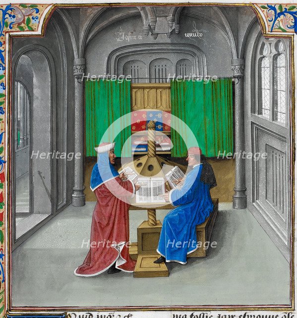 Boccaccio and Petrarch (From: De casibus virorum illustrium by Giovanni Boccaccio). Artist: Master of the White inscriptions (active ca 1480)