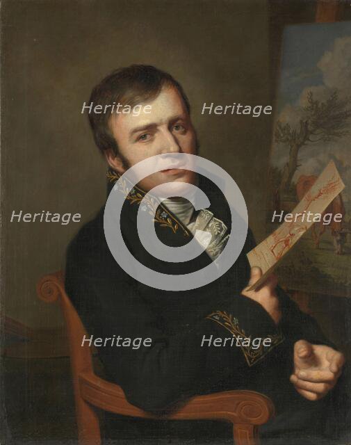 Jan (Baptist) Kobell II (1778-1814), Painter, in the Uniform of a Member of the Royal..., 1811. Creator: Willem Bartel van der Kooi.