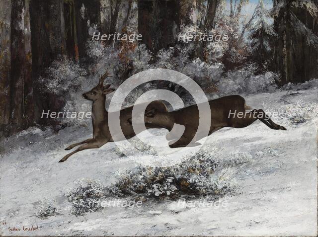 The Ruse, Roe Deer Hunting Episode (Franche-Comté), 1866. Creator: Courbet, Gustave (1819-1877).
