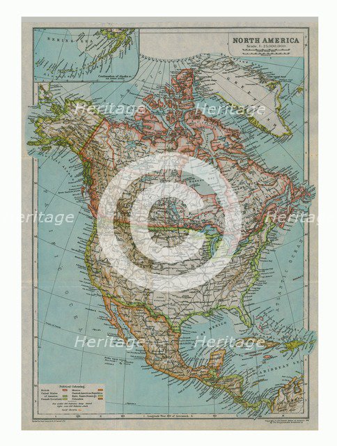 Map of North America, c1910. Artist: Gull Engraving Company.