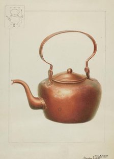 Copper Kettle with Spout, c. 1936. Creators: Gordon Saltar, James M. Lawson.