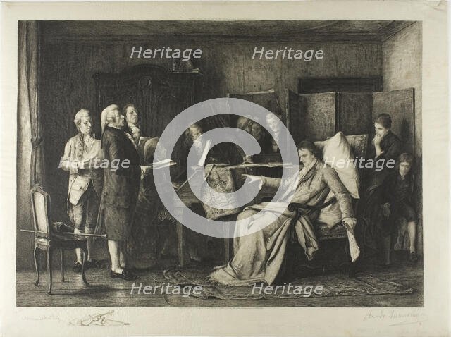 The Last Moments of Mozart, 1888. Creator: Armand Mathey.