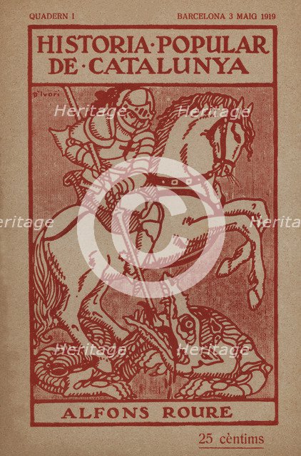 Cover of n.1 illustrated book of May 3, 1919 of the 'Història Popular de Catalunya' (Popular Hist…