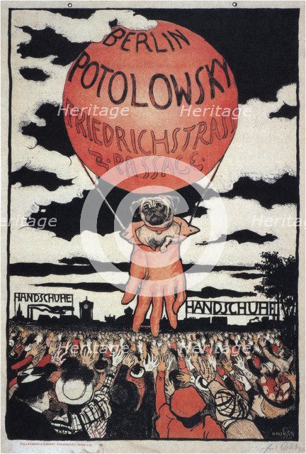 Poster for the Potolowsky Glove Manufacturer, 1897. Artist: Orlik, Emil (1870–1932)