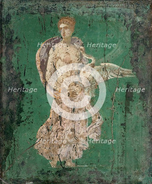 Leda and the Swan, 1st H. 1st cen. AD. Creator: Roman-Pompeian wall painting.