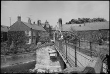 The Old Bridge and Footbridge, Chantry Place, Morpeth, Northumberland, c1955-c 1980. Creator: Ursula Clark.