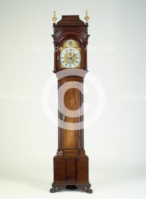 Tall Case Clock, c. 1750. Creators: George Glinn, Thomas Hughes.