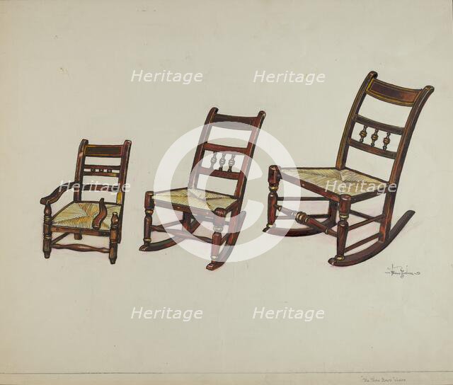 The Three Bear's Chairs, c. 1937. Creator: Florence Truelson.