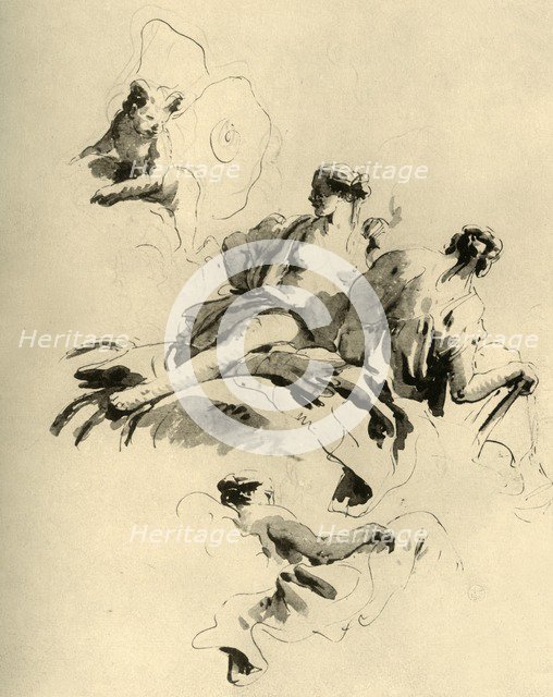 'Cupid and Three Women', mid 18th century, (1928). Artist: Giovanni Battista Tiepolo.