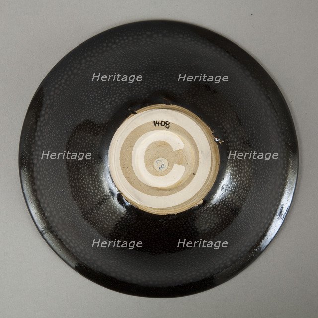 A 20th century copy of buff-bodied Cizhou-type bowl with oil spot glaze, 20th century. Artist: Unknown.